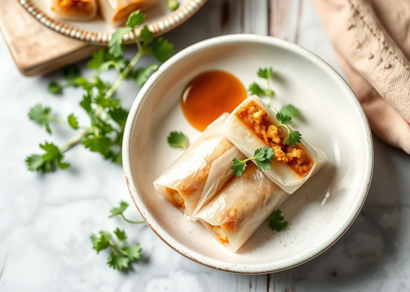 Crispy Tofu Rice Paper Rolls